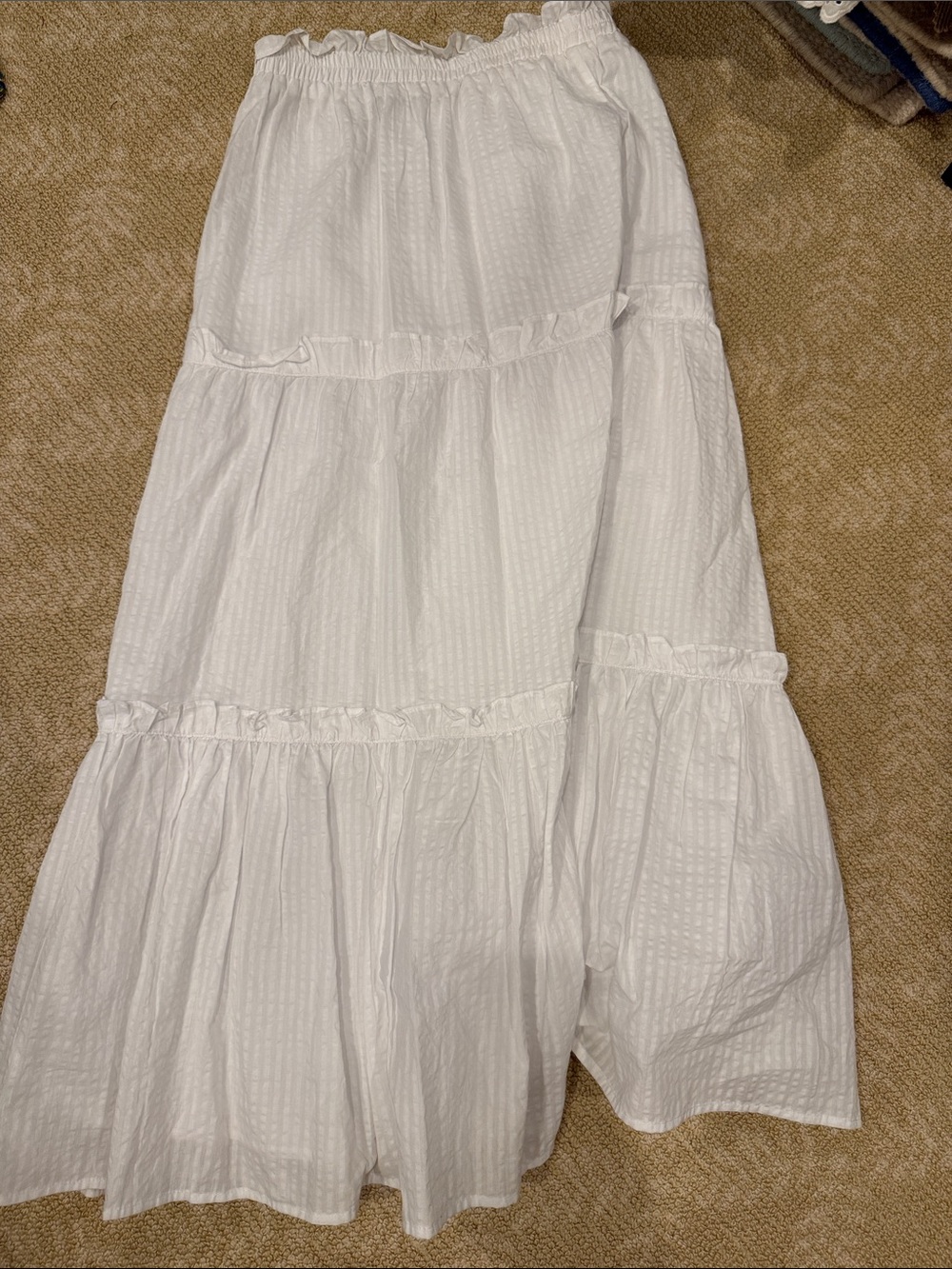 Tuckernuck White Tiered Maxi Skirt with Ruffle Details